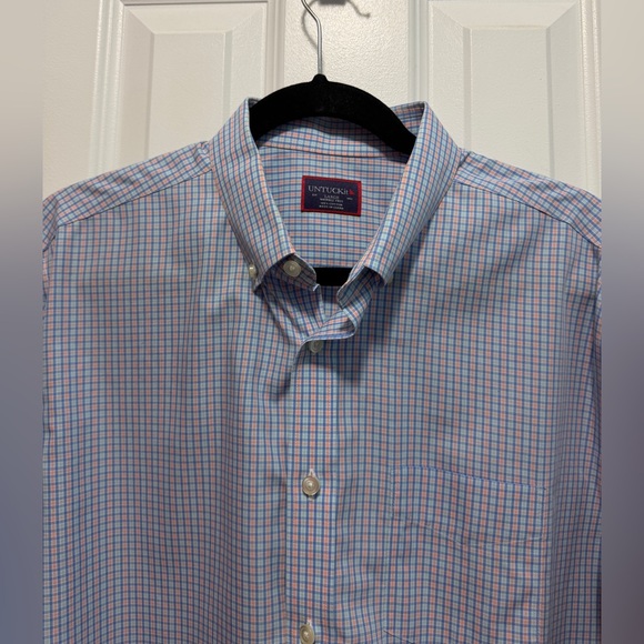 UNTICKit Men's Long Sleeve Wrinkle Free Plaid Button Down‎ Size Large - Picture 3 of 7